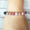 MG0490 8 mm Rhodonite Lava Stone Stack Pols Mala Bracelet Energiebescherming Bracelet voor vrouwen Emotionele balans Sieraden257Q