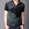 Men's T Shirts Plus Size 2023 Summer Casual Men T-shirt Patchwork Short Sleeve Turn-down Collar Cotton Blend Shirt For Comfortable 5XL