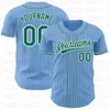 Maillot de baseball personnalisé vert néon noir à fines rayures violet imprimé en 3D pour hommes et femmes chemises d'équipe décontractées hauts unisexes 231225