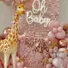 Party Decoration Light Rose Gold 3d Sequin Wall Panel Sticker Mirror Wedding Birthday Background Premium Decorative Live Shimmer Bar