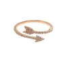 2020 trend selling bow and arrow ring jewelry simple ladies micro inlaid zircon rose gold ring fashion wild temperament female rin5919898