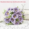 Decorative Flowers Artificial Roses Bouquet Silk Camellia Hydrangea Floral Fake Green Plant Holiday Party Decoration Simulation Flower