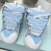 Designer läder trottoarkant sneakers klädskor för män kvinnor lyx paris plattform avslappnad sneaker extraordinära herrtränare lanvinitet kalvskinn gummi nappa