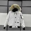 Parkas pour hommes Hommes Pilot Canadian Jacket Real Wolf Fourrure À Capuchon Toile Lettre Patch Poches À Glissière Chaud Épais Outwear Designer Gooses Femmes Manteau D'hivervn72