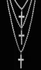 Unissex men039s aço inoxidável pingente colar cz zircão cúbico cruz hip hop cluster simulado diamante tênis 455060cm chain3798338