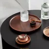 Piatti decorativi in ​​legno insalata rotonda snack piatto piatto da dessert vassoio unico