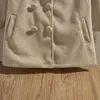 EWODOS Kleinkind Baby Mädchen Winter Mode Wolle Trenchcoats Kinder Apricot Farbe Langarm Knopf Trench Oberbekleidung Warme Jacken 231225