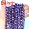 Beads Wholesale Natural Stone Dream Lace Color Purple Amethysts Crystals Round Loose Beads 15" Strand 4 6 8 10 12mm for Jewelry Making