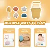 Bopoobo 6st Silicone Beach Toys Outdoor Sand Bucket Set Soft Animal Model Mini Sand Digging Shovels Kits Baby Water Game Spela 231225