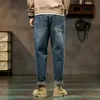 KSTUNジーンズの男性ルースフィットブルーバギーファッションスプリングと秋のワイドレッグパンツデニムズボンメンズ衣類ハーレム231222