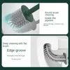 Brosse de toilette sans silicone, outils de nettoyage multifonctionnels muraux en trois pièces avec support, ensembles d'accessoires de salle de bain à domicile 231225