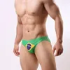 Conjunto Traje de baño con estampado de bandera sexy Trajes de baño para hombres Pantalones cortos de playa Breve Trajes de baño para hombres de Brasil Pantalones cortos de baño Sunga Traje de baño para spa Tamaño pequeño