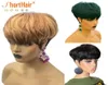 Couleur de beauté de la mode mettant en évidence la perruque de cheveux humains Pixie Bob à coupe courte pour les femmes noires miel vert blonde sans perruques avant en dentelle S08267041888