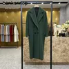 Topp lyxiga kappa Maxmaras 101801 Pure Wool Coat Mara101801 Cashmere Coat Moss Green New Color High End Double Breasted Wool Women's Long CoatqqyD