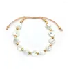 Bracelet Kkbead Strand pour les femmes Gift Natural Pearl Shell 18 K Bracelets plaqués en or imperméables Sets Femme Pulseras Bijoux