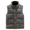 Men's Vests Men Sleeveless Jacket Thickened Padded Stand Collar Vest Coat For Fall Winter Windproof Warm Waistcoat