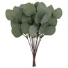 Decorative Flowers 12 Pcs Fake Eucalyptus Leaves Plant Ornaments Tree Artificial Stems Plastic Birthday Decoration For Girl