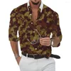 Chemises décontractées pour hommes imprimé floral pour hommes à manches longues à simple boutonnage fantaisie doux streetwear chemise et chemisiers homme vêtements