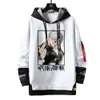 Gojo Satoru hoodie jujutsu kaisen sahte iki parçalı hoodies kurdelekler mektup basılı sweatshirt anime patchwork sweatshirtler sonbahar