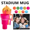 Draagbare sportveldroller 2-in-1 snackkom en drinkbeker met rietje multifunctionele, van kleur veranderende snackcontainer voor thuisgebruik 231225