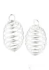 Cages de perles en spirale plaquées argent, 100 pièces, breloques, pendentifs, résultats 9x13mm, fabrication de bijoux, DIY5246399