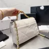 pelle di agnello di alta qualità borsa 19 del progettista borsa classica a doppia patta 26 cm moda donna lusso borse a tracolla a spalla borse a tracolla da donna in oro argento borsa con scatola