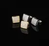 18K Real Gold Hiphop CZ Square Kolczyki z cyrkonem 0716 cm dla mężczyzn kobiet i dziewcząt Prezenty Kolki Studs Punk Rock Rapper Jewelr1240446