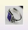 MS S925 Srebrna biżuteria prosta ręcznie robiona lapis lazuli pierścień Otwarcie 7447685481915