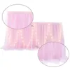 4FT Tulle Table Skirt with LED Lights Cloth for Birthday Party Baby Shower Wedding Bar Home Christmas Decorations 231225