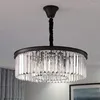 Chandeliers Voice Of Life Indoor Chandelier Wrought Iron Crystal Living Room Restaurant Study Bedroom Pendant Lamp Round