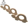 10pcs آمنة كارا التسنين الطفل teether لطيف قرون التصميم الخشبي حلقة الحيوان شكل لعبة يدوي Teether Giraffe Teether 231225