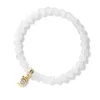 Strand Natural Gypsum Stone Charm Bracelet Heart Elephant 6MM Round Bead Reki Stretch Bangle Jewelry For Women