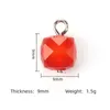 Charms 4st Liten Pendant Natural Stone Square Facetter för smycken som gör DIY -armband halsbandörhängen Tillbehör Storlek 9 mm