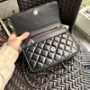 12A mise niveau miroir qualite classique mini sac rabat carre femmes en cuir verdadeiro caviar agneau matelasse designer noir main epaule sacs chaine 4433ess