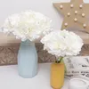 装飾的な花5ヘッドペオン人工シルクの家の装飾のための花嫁花嫁ブーケウェディング高品質の偽の花柄のdiy装飾