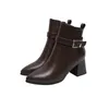 2024 mode automne femmes couleur unie bottines grande taille femme chaussures décontractées décontracté femme botte Botas Mujer 231225