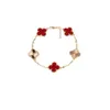 Van Clef Designer Armband smycken Kvinnor Originalkvalitet Charmarmband Flower Leaf Grass Armband Women Chain Gift