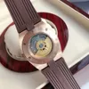 Högkvalitativ toppmärke Vacherxx ConstantXX Mens Watch Rostfritt stål Case Silikon Rem Sapphire Mirror Designer Rörelse Mekanisk Watchwrist