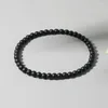 Strand YUOKIAA Natural Semi Precious Stone Frosted Black Agate Bracelet Handcrafted Meditation Healing Energy Jewelry Gift