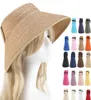 Beach Sunshade Empty Top Hat Women Summer Sun Protection Straw Hat Folding Large Adult Parentchild Hat4886581
