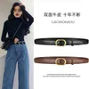 Belts Fashion Designer en cuir authentique Bel Bel's Women's Luxury Belt Jeans Simple Thin Black Student Decorative Strap Ins Style