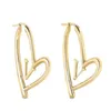 Bonne taille Nouvelle Fashion Gold Heart Hoop Hopgie Orees Oreads For Women Party Wedding Lovers Gift Jewelry Engagement avec Box298L
