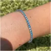 Hänge halsband kvinnor smycken riktigt solid sterling sier m blå kubik zirkonia akvamarin isad ut diamant tenniskedja armband droppe otuhq