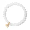 Strand Natural Gypsum Stone Charm Bracelet Heart Elephant 6MM Round Bead Reki Stretch Bangle Jewelry For Women