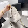 pelle di agnello di alta qualità borsa 19 del progettista borsa classica a doppia patta 26 cm moda donna lusso borse a tracolla a spalla borse a tracolla da donna in oro argento borsa con scatola