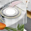 Table Cloth Easter Carrot Country Plaid Waterproof Tablecloth Decoration Wedding Home Kitchen Dining Room Round