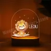 Lampe de nuit des bébés safari personnalisés lampe animale naissance personnalisée avec un éclairage chaud / rgb pour les enfants de table de chambre à coucher 12 style 231225