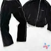 Tracce da uomo giubbotti da uomo da uomo donna inverno askyur se stesso giacche di velluto da ricamo con cappuccio sportivo casual set high street zipper coat pan j231225