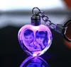 Custom Po Couple Family Souvenir Gift Laser Carve Crystal Keychain Po Colorful LED Light Key Chain sleutelhanger chaveiros G7146892