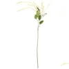 Dekorativa blommor kransar Bakgrund Garland Simated Hanging Rice Tak Mjuk dekoration Fake Home Tail Amaranth White Green Drop Deli Othns